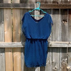 navy/turquoise polka dot dress, size 12 👗